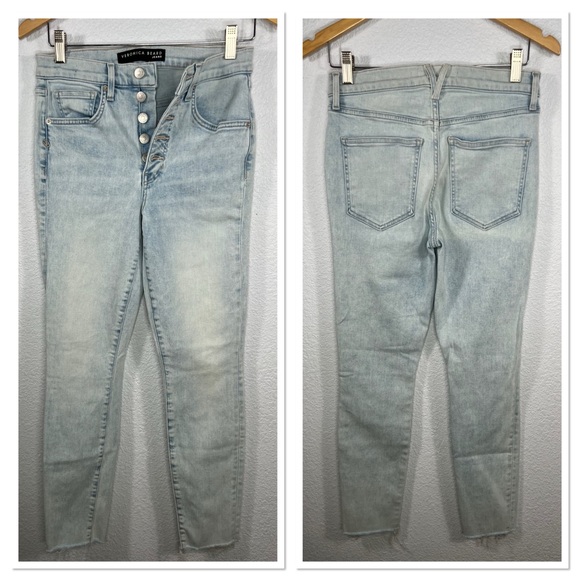 Veronica Beard Debbie Ankle Skinny High Rise Raw Hem Jeans Everest Wash Sz 27/4 - Picture 1 of 7